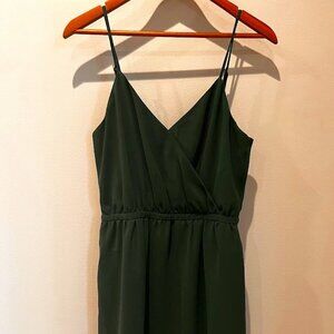 Madewell Spaghetti-Strap Mini Dress in Size S, Forest Green